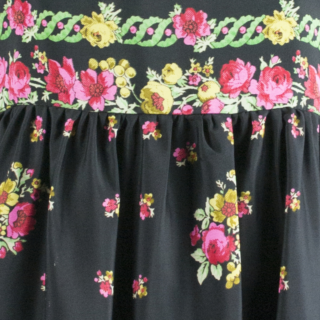Frock Shop | Silky Black Bright Floral Print Sleeveless Fit & Flare Dress — image 4 of 4